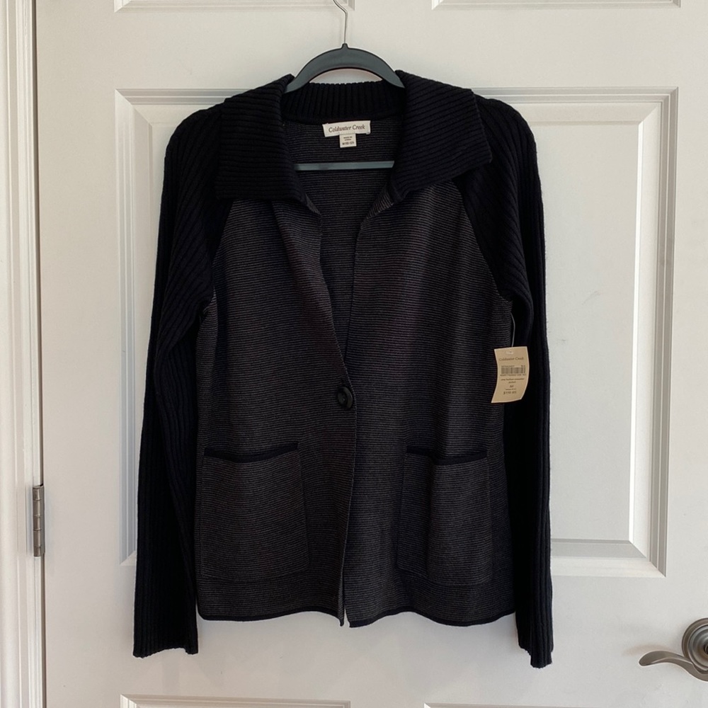 Coldwater Creek One-Button Sweater Jacket